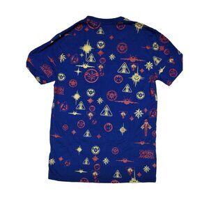 Marvel Captain Marvel Kids Graphic T-Shirt M Cotton/Polyester Blue & Red‎